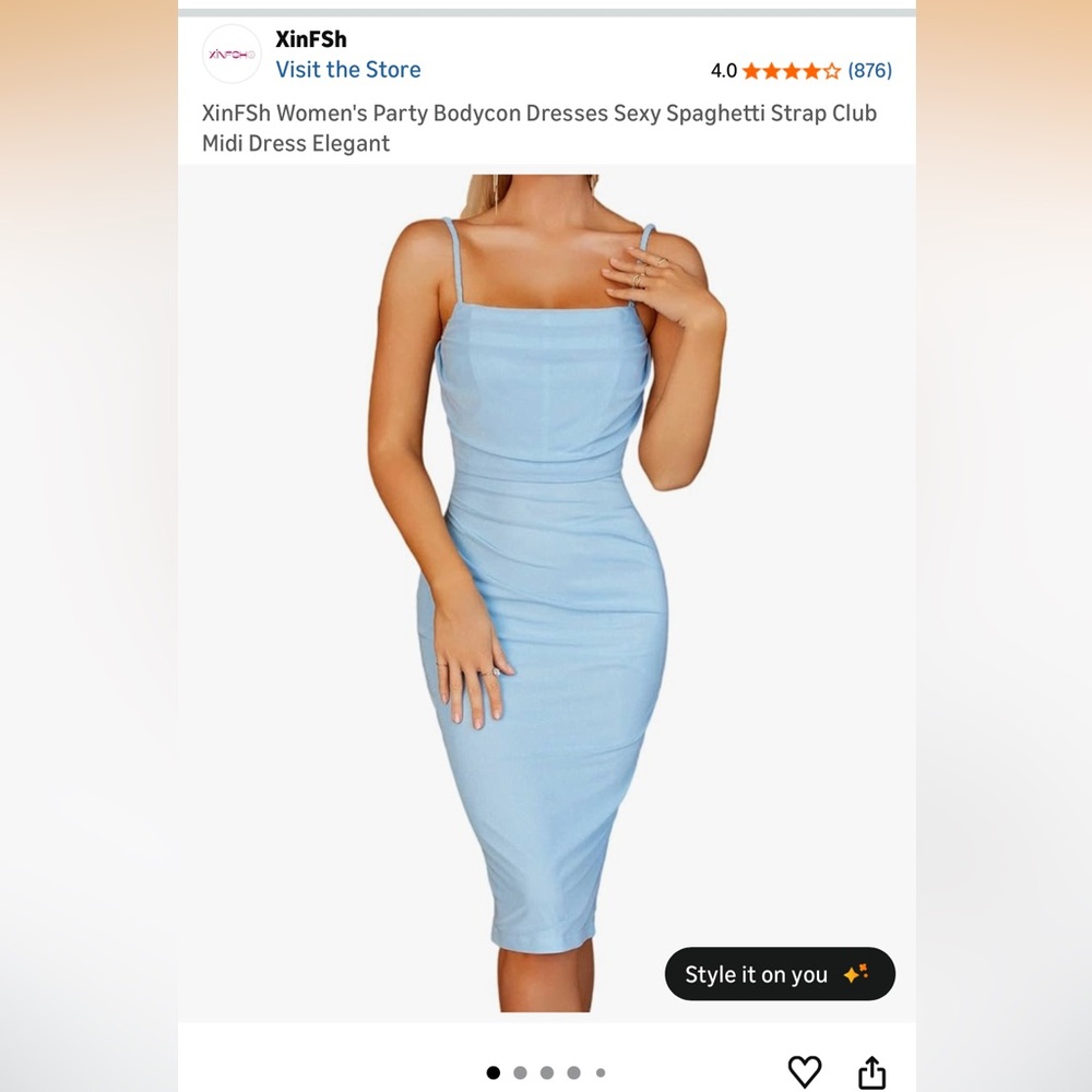 Amazon Draped Midi Dress in Soft Blue